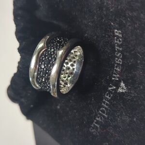 *MINT USED* Stephen Webster RaymanRayskin Ring Black Sapphire 925 SterlingSilver